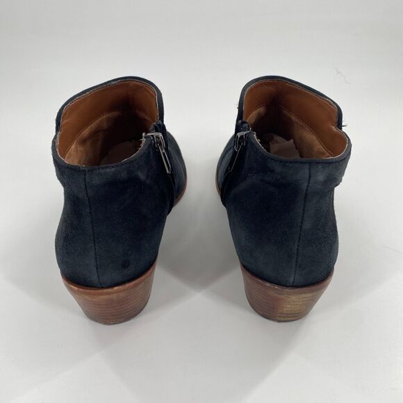 Sam Edelman Petty Womens Ankle Boot Black Suede Leather Side Zip Block Heel Sz 9 - Picture 6 of 11